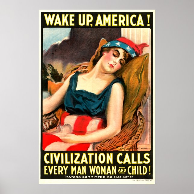 Affiche Wake up America! Civilization calls everyone  (Devant)