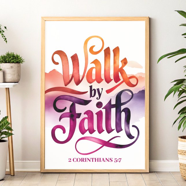 Affiche Walk by Faith Christian Wall Art Imprimer (Créateur téléchargé)