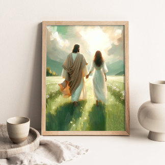 Affiche Walk With Me Jesus _ Christian Wall Art _ Jesus Wa