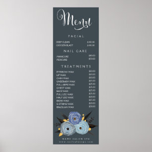 Affiche Wall Imprimer Salon Spa Beauticier Menu Tarifs