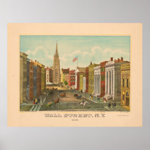 Affiche Wall Street, New York (1847)