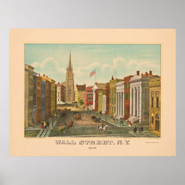 Affiche Wall Street, New York (1847) (Devant)
