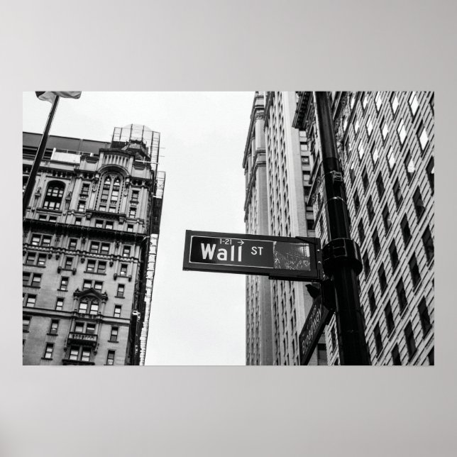Affiche Wall Street Noir et Blanc (Devant)