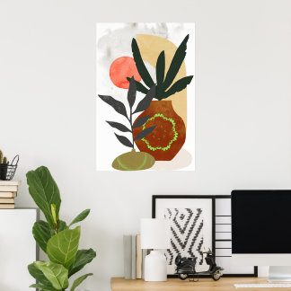 Affiche Wallart, Décor de maison, Art du boho, Chambre à c