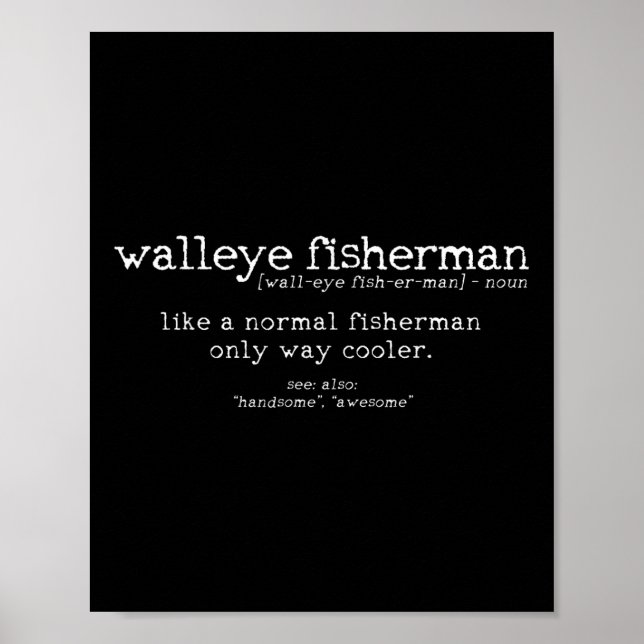Affiche Walleye Fisherman Definition Funny Quote Fishing G (Devant)