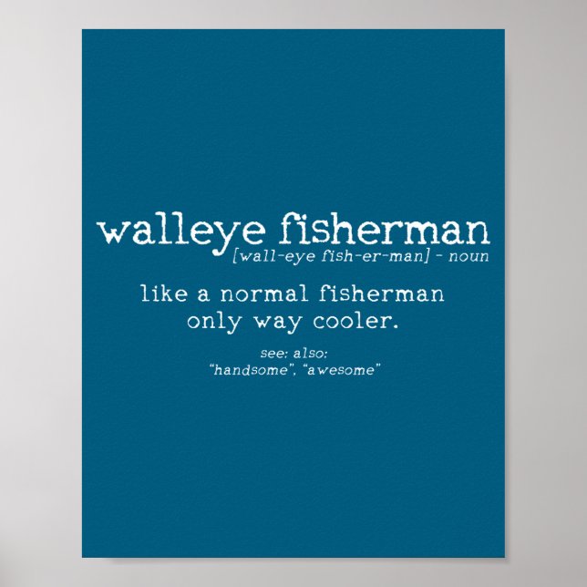 Affiche Walleye Fisherman Definition Funny Quote Fishing G (Devant)