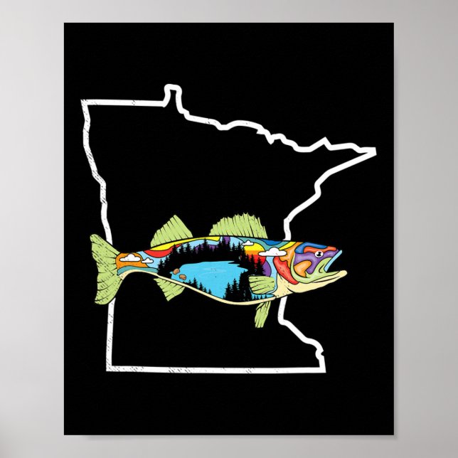 Affiche Walleye Fishing Wal, pêcheur d'eau douce (Devant)