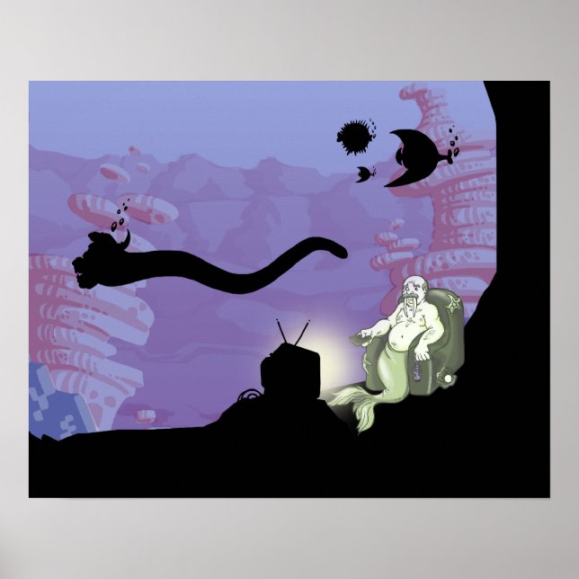 Affiche Walrus regarde la télévision (Devant)