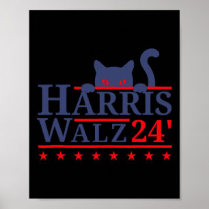 Affiche Waltz 2024 Cat Election Kamala Harris Tim Walz 202