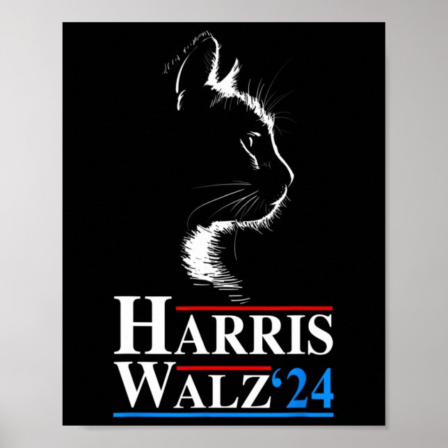 Affiche Waltz 2024 Election Funny Cat Kamala Harris Tim Wa (Devant)