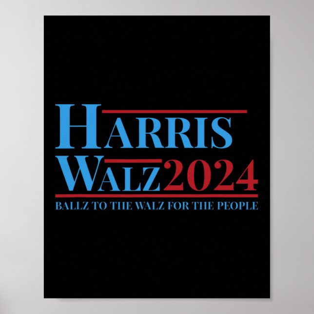 Affiche Walz 2024 Campagne Kamala Harris Tim Walz Drôle Te (Devant)