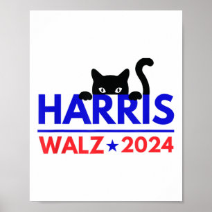 Affiche Walz 2024 Chat Drôle Élection Kamala Harris Tim Wa