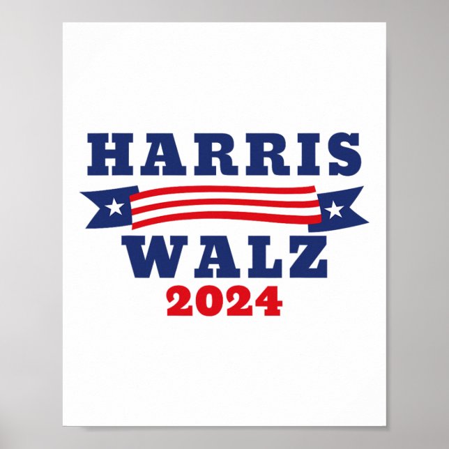 Affiche Walz 2024 Drapeau américain Kamala Harris Tim Walt (Devant)