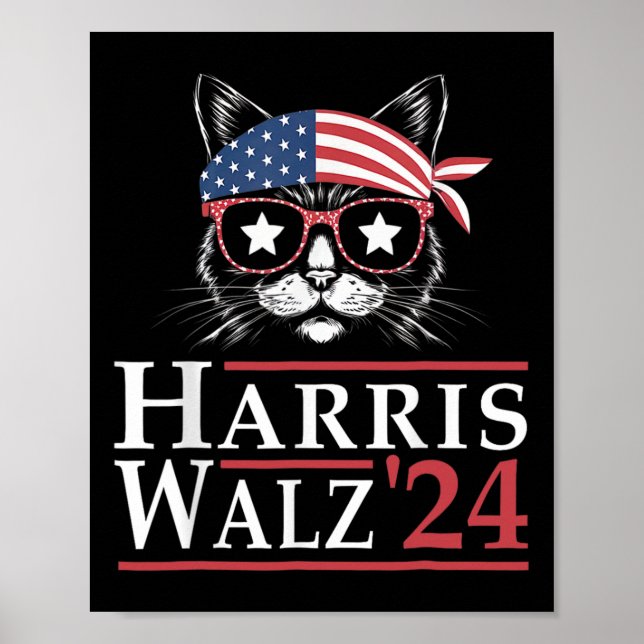 Affiche Walz 2024 Funny Cat Election Kamala Harris Tim Wal (Devant)