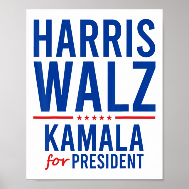 Affiche Walz 2024 Kamala Harris pour la présidence Tim Wal (Devant)