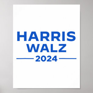 Affiche Walz 2024 Président américain Drapeau Kamala Harri