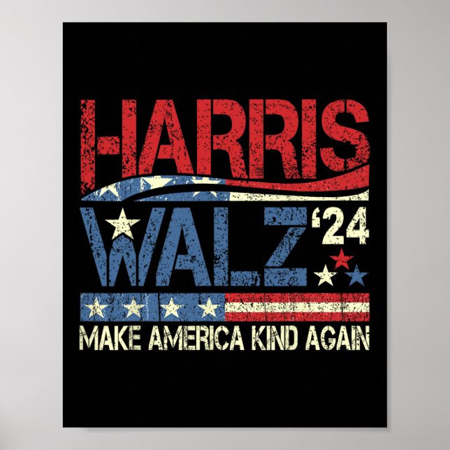 Affiche Walz 2024 Rendre à l'Amérique le genre Harris Walt (Devant)