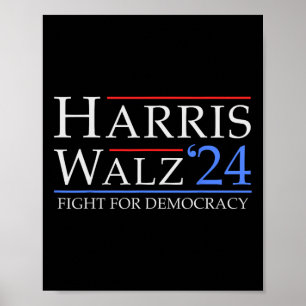 Affiche Walz 2024 Sauvez la démocratie 2024 Élection Drôle