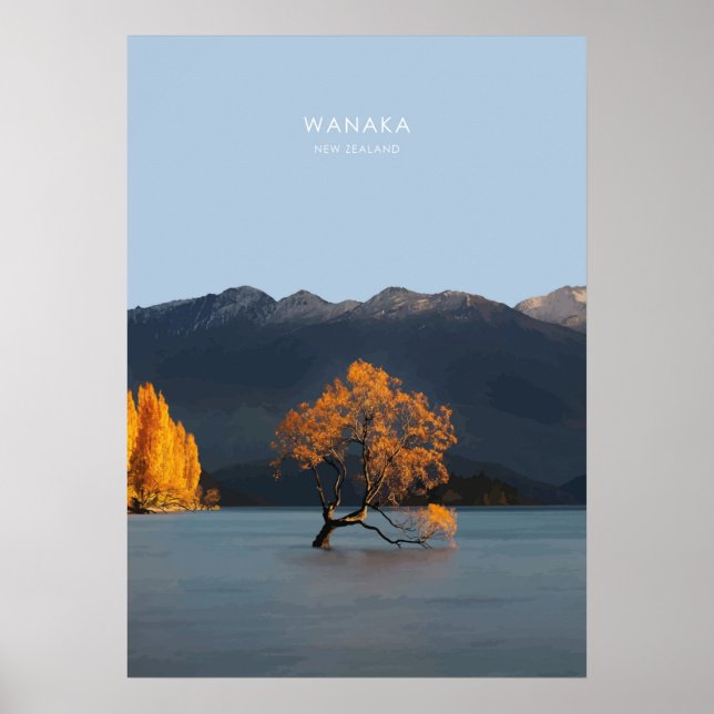 Affiche Wanaka, New Zealand Travel Arwork (Devant)