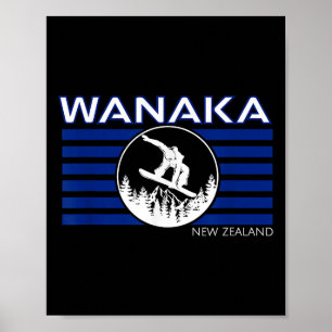 Affiche Wanaka Nouvelle-Zélande Snowboard Nouvelle-Zélande