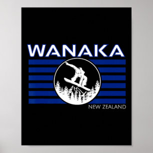 Affiche Wanaka Nouvelle-Zélande Snowboarding Néo-Zélandais