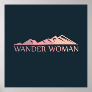 Affiche Wander woman randonnée camping