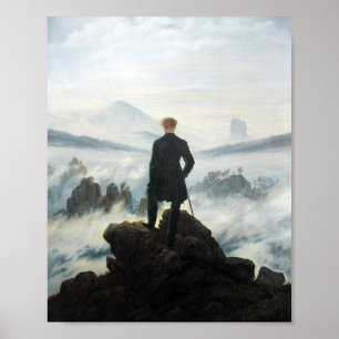 Affiche Wanderer au-dessus de la mer de brouillard, Friedr