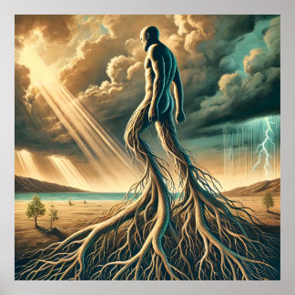 Affiche Wanderer Enraciné - Une Connexion Au-Delà Du Temps