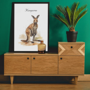 Affiche Wanderer extérieur : aquarelle Kangaroo personnali