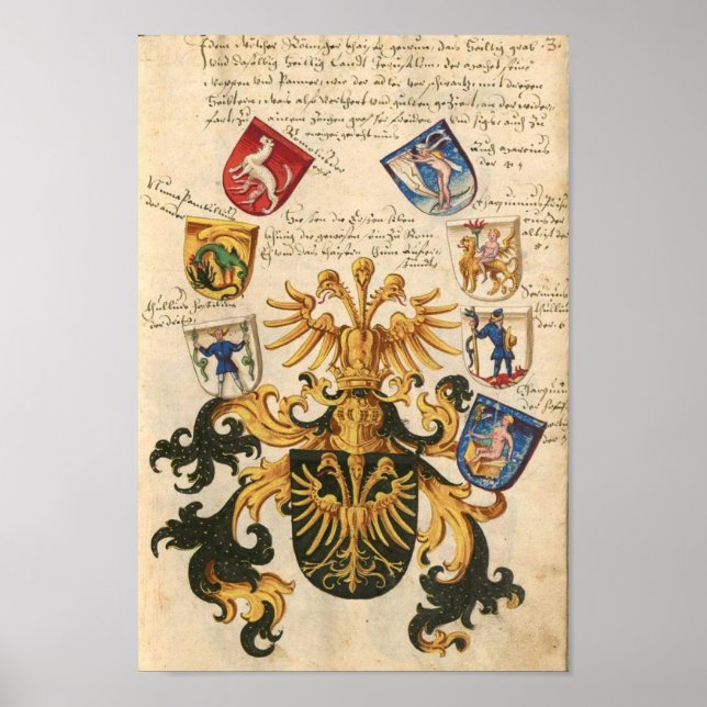 Affiche Wappen der Bayerischen Ritterschaft 1482 (Devant)