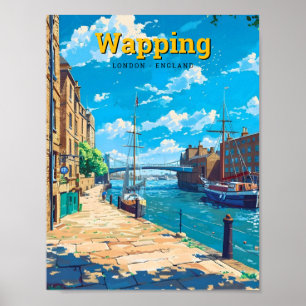 Affiche Wapping London Angleterre Vintage voyage