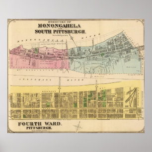 Affiche Ward 4 Monongahela, S Pittsburgh boroughs