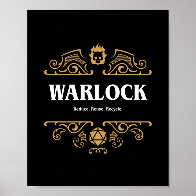 Affiche Warlock, classe Tablet Jeu RPG (Devant)
