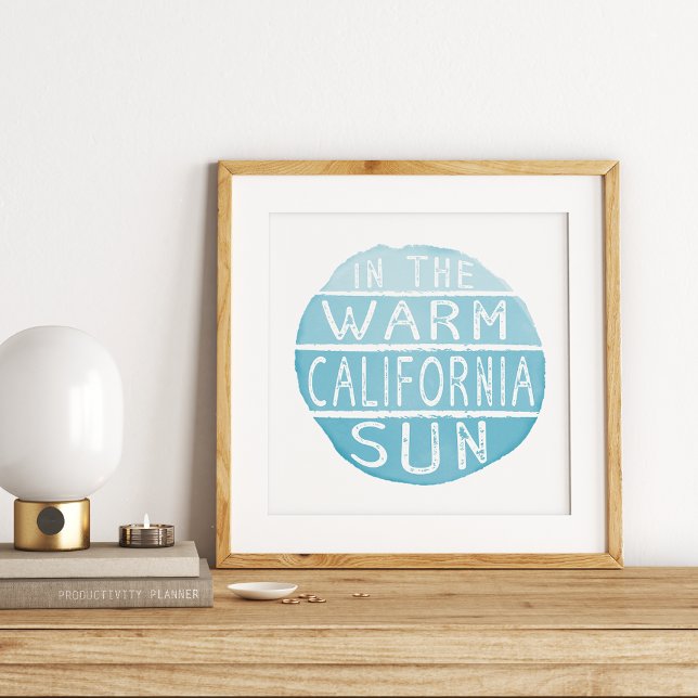 Affiche Warm California Sun Vintage Typography Blue (Créateur téléchargé)
