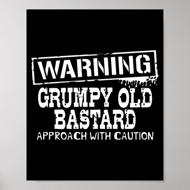 Affiche Warning Mpy Old Approach With Caution Funny  (Devant)