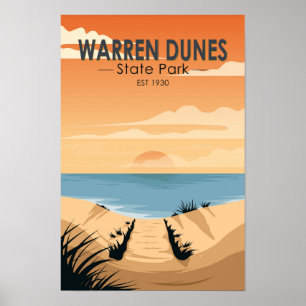 Affiche Warren Dunes State Park Michigan Vintage