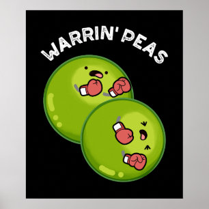 Affiche Warrin Peace Funny Pea Pun Dark BG