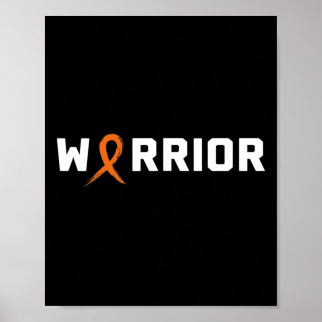 Affiche WARRIOR LEUKEMIA SHIRT - Sensibilisation au cancer (Devant)