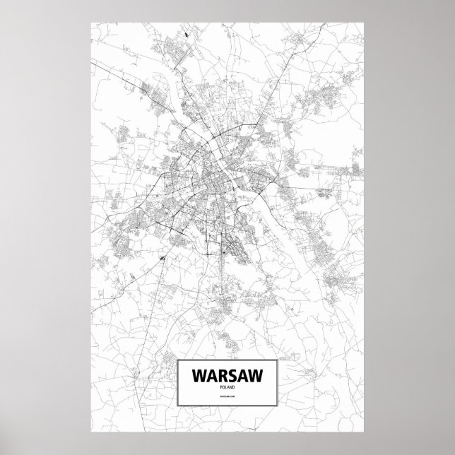 Affiche Warsaw, Poland (black on white) (Devant)