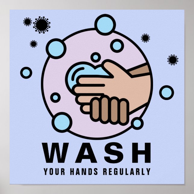 Affiche Wash Your Hands Regularly Virus Icon (Devant)