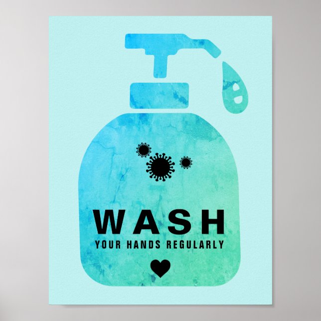 Affiche Wash Your Hands Regularly Virus Icon (Devant)
