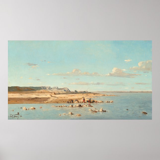Affiche Washerwomen - Charles-François Daubigny Fine Art (Devant)
