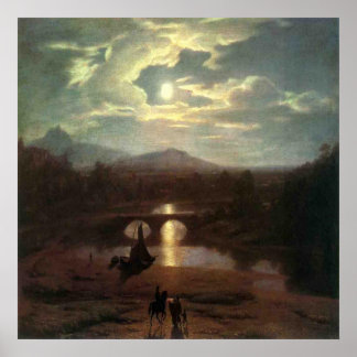 Affiche Washington Allston / Paysage Lune, 1809