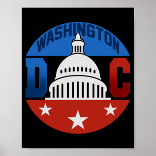 Affiche Washington capitol hill drapeau américain fierté u