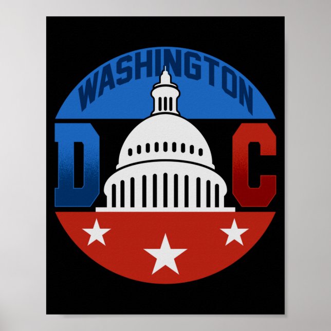 Affiche Washington capitol hill drapeau américain fierté u (Devant)