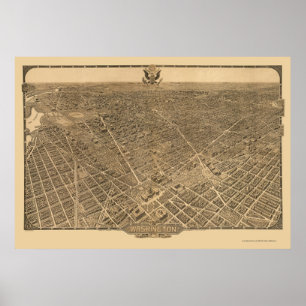Affiche Washington, carte panoramique de C.C - 1921