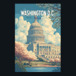 Affiche Washington DC Capitol Travel Art Vintage<br><div class="desc">Washington,  DC conception de voyage vectoriel rétro. Washington,  DC,  la capitale des États-Unis,  est remplie de monuments emblématiques,  de musées de classe mondiale et d'une riche signification historique.</div>