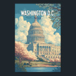 Affiche Washington DC Capitol Travel Art Vintage<br><div class="desc">Washington, DC conception de voyage vectoriel rétro. Washington, DC, la capitale des États-Unis, est remplie de monuments emblématiques, de musées de classe mondiale et d'une riche signification historique.</div>