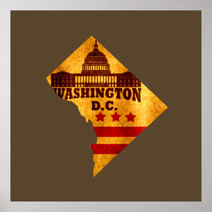 Affiche washington dc map