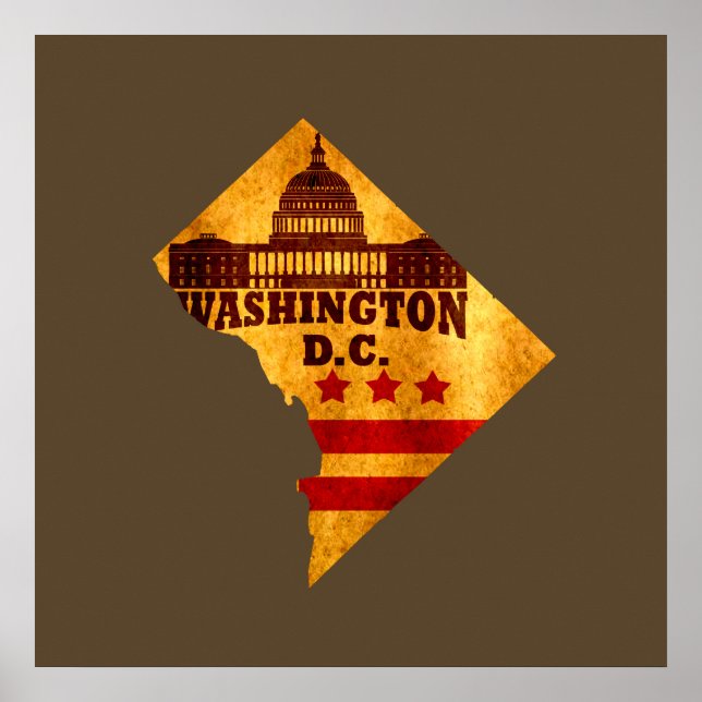 Affiche washington dc map (Devant)